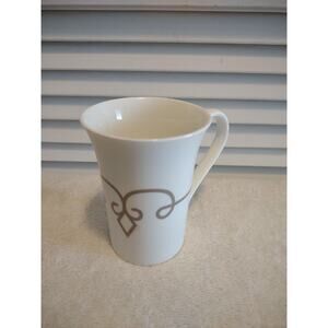 Starbucks 2014 gray diamond scroll 11 oz 325 ml white fluted coffee mug cup